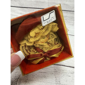 Vintage Porcelain Lot Of FIVE Victorian Doll Head Hanging Ornament 3” Christmas